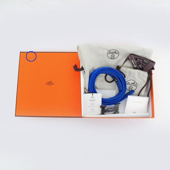 Hermes Knit Belt Sprint M Monochrome H Buckle Blue Black Man main image 6